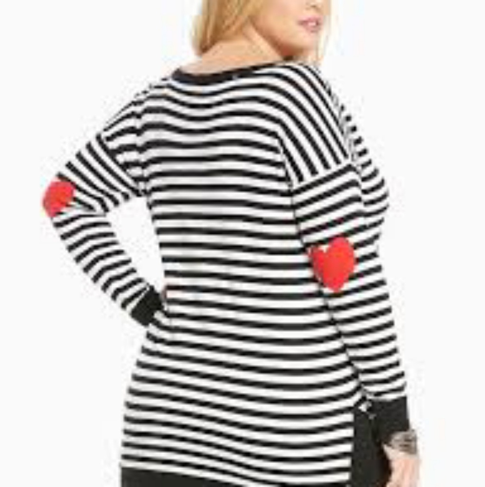 Striped Sweater Heart Elbows